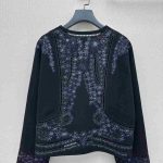 Hermes embroidered cashmere jacket black