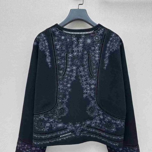 Hermes embroidered cashmere jacket black