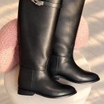 Hermes jumping boot in black calfskin leather