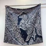 Hermes La Nouvelle Cite Cavaliere Shawl 140 In Black And White