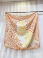 Hermes la nouvelle cite cavaliere shawl 140 in orange and yellow
