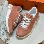 Hermes leather bouncing sneakers rose pink