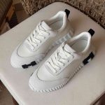 Hermes leather bouncing sneakers white
