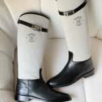 Hermes supple jumping boots black & white