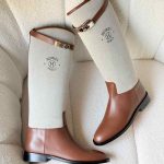 Hermes supple jumping boots grey & brown