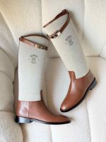 Hermes supple jumping boots grey & brown