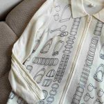 Hermes twillaines zipped cardigan off white