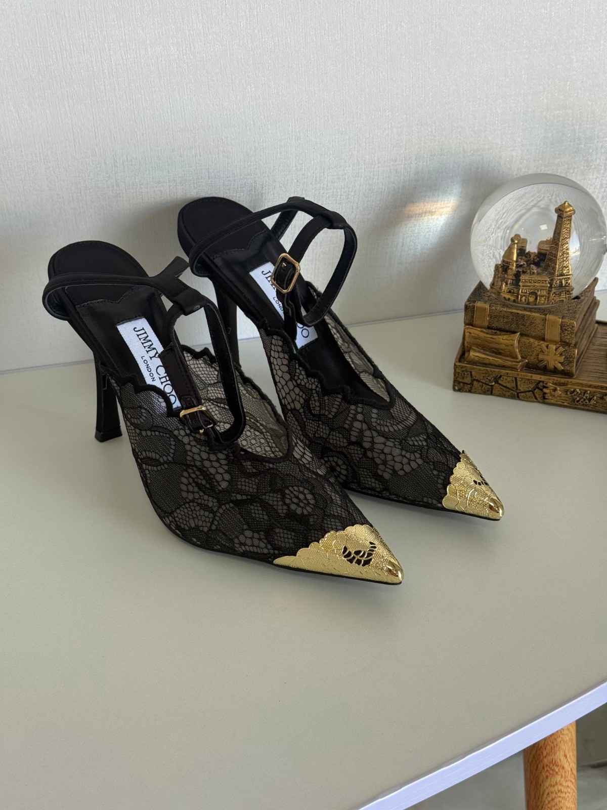 Jimmy choo faiz 100 heels in black and gold Jimmy choo faiz 100 heels in black and gold