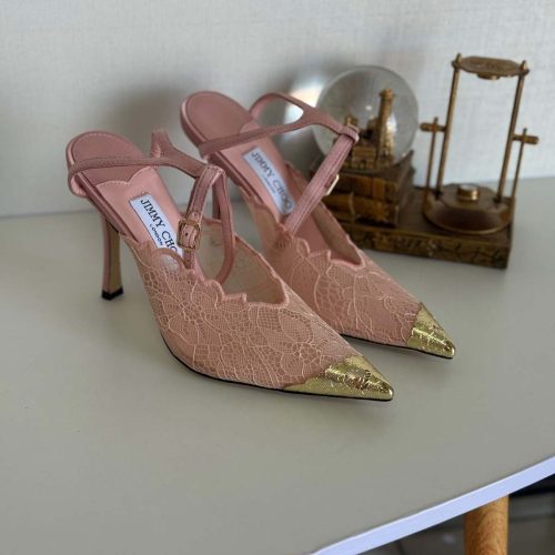 Jimmy choo faiz 100 heels in rose gold