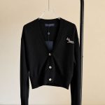 LV jewel button signature cardigan black