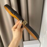 Loewe Silm Anagram Textured Black Leather Belt (2)