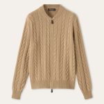 Loro piana cedar bomber cardigan beige