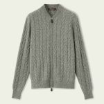 Loro piana cedar bomber cardigan gray