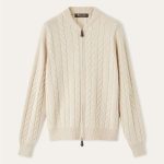 Loro piana cedar bomber cardigan white