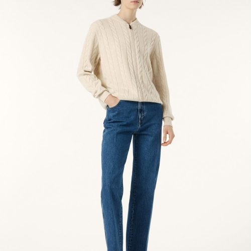 Loro piana cedar bomber cardigan white