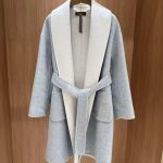 Loro piana double sided long wrap coat grey