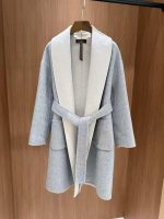 Loro piana double sided long wrap coat grey