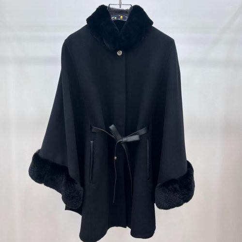 Loro piana salzburg cashmere cape black