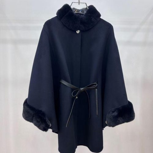 Loro piana salzburg cashmere cape navy blue