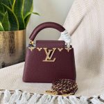 Louis Vuitton burgundy metal flower crown capucines mini bag