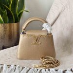 Louis Vuitton metal flower crown capucines mini bag golden