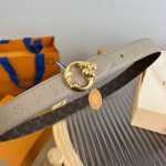 Louis vuitton lv flowergram round reversible beige belt