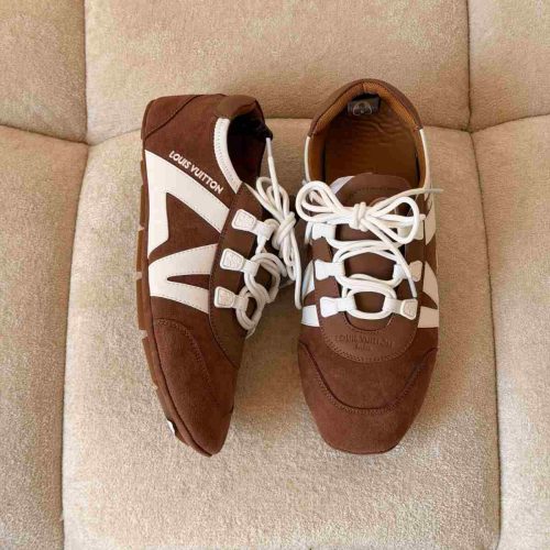 Louis vuitton lv sneakerina in brown and white