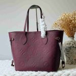 Louis vuitton neverfull mm in wine monogram empreinte leather
