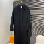 Max mara long cashmere wool coat black