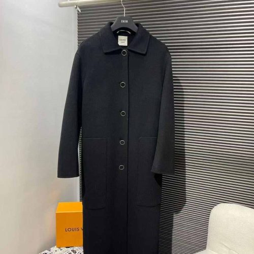 Max mara long cashmere wool coat black