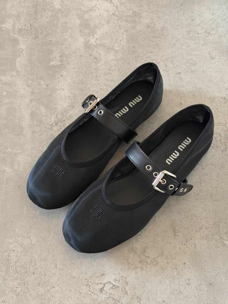 Miu Miu black mesh ballet flats Miu Miu black mesh ballet flats