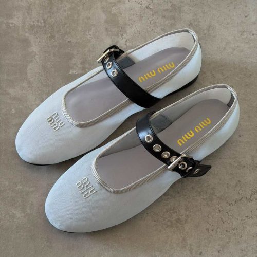 Miu Miu mesh ballet flats grey