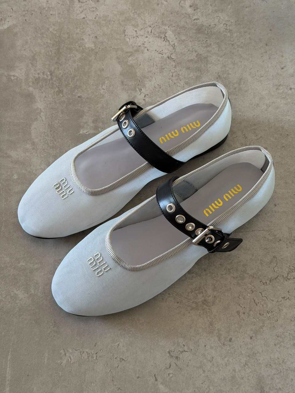 Miu Miu mesh ballet flats grey Miu Miu mesh ballet flats grey