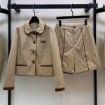 Miu Miu women's beige jacket & shorts set