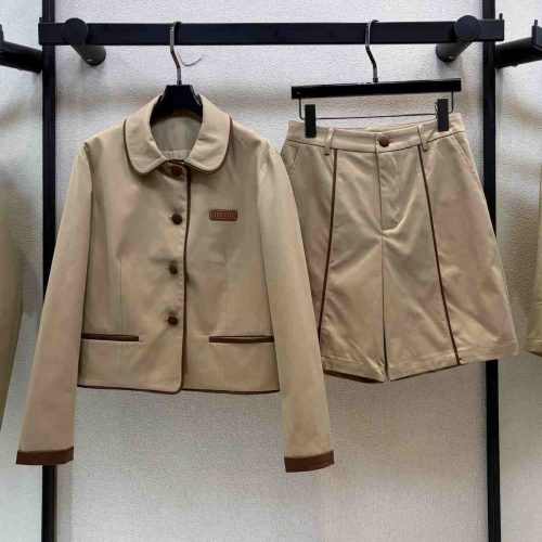 Miu Miu women's beige jacket & shorts set