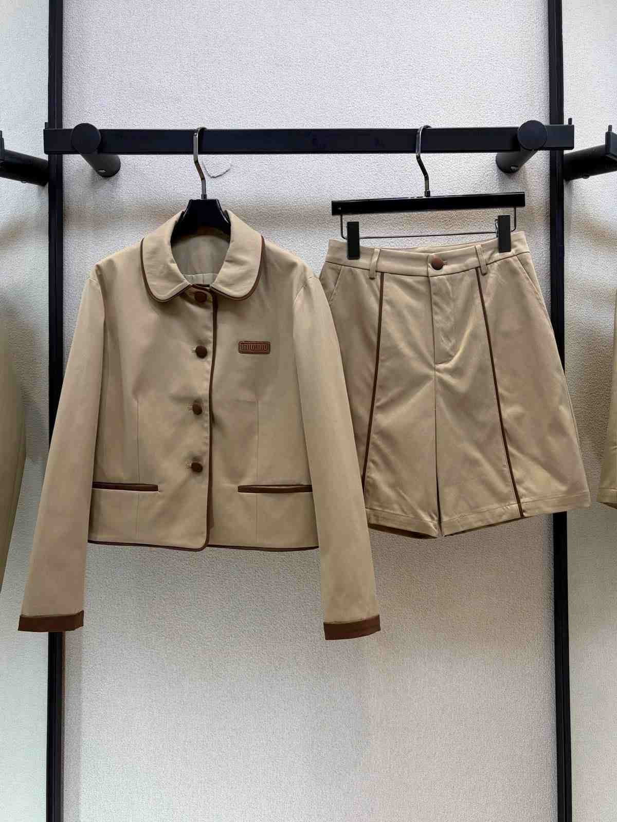 Miu Miu women's beige jacket & shorts set Miu Miu women's beige jacket & shorts set