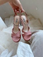 Miu miu crystal-embellished 110 platform heels in pink