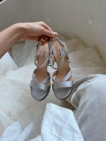 Miu miu crystal-embellished 110 platform heels in silver