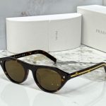Prada Metal Plaque Tortoise Cat-Eye Sunglasses