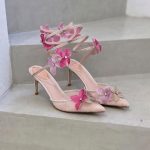 Rene caovilla 105 mm floriane pink heels