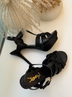 Saint laurent tribute platform heels in black leather