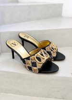 Valentino garavani vlogo signature black and golden sequin heels