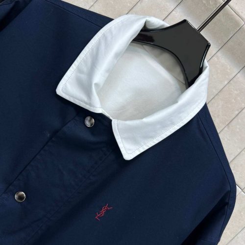 YSL reversible work jacket navy blue & white
