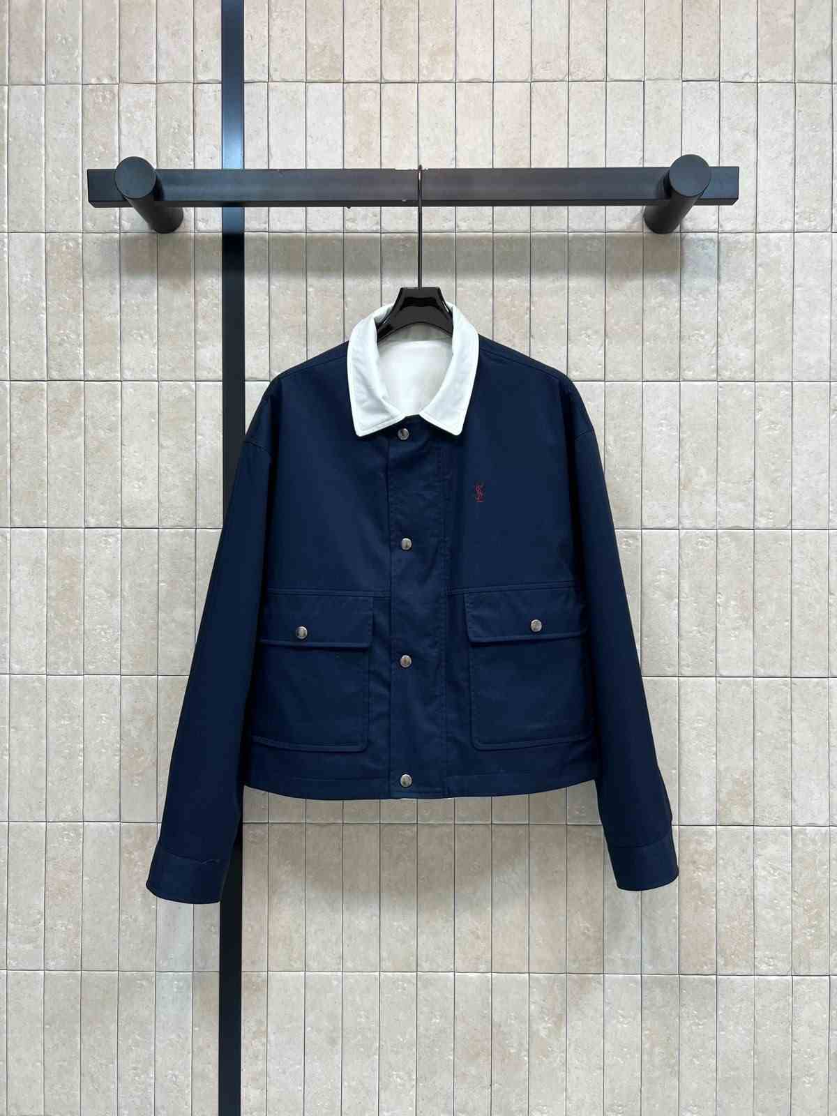 YSL reversible work jacket navy blue & white YSL reversible work jacket navy blue & white