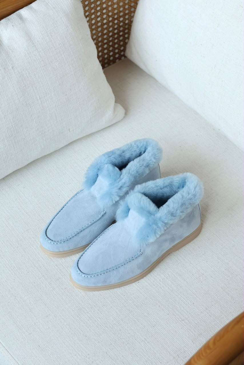 Loro piana open walk fur ankle boots light blue Loro piana open walk fur ankle boots light blue