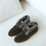 Loro piana open walk fur ankle boots taupe