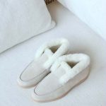 Loro piana open walk fur ankle boots white